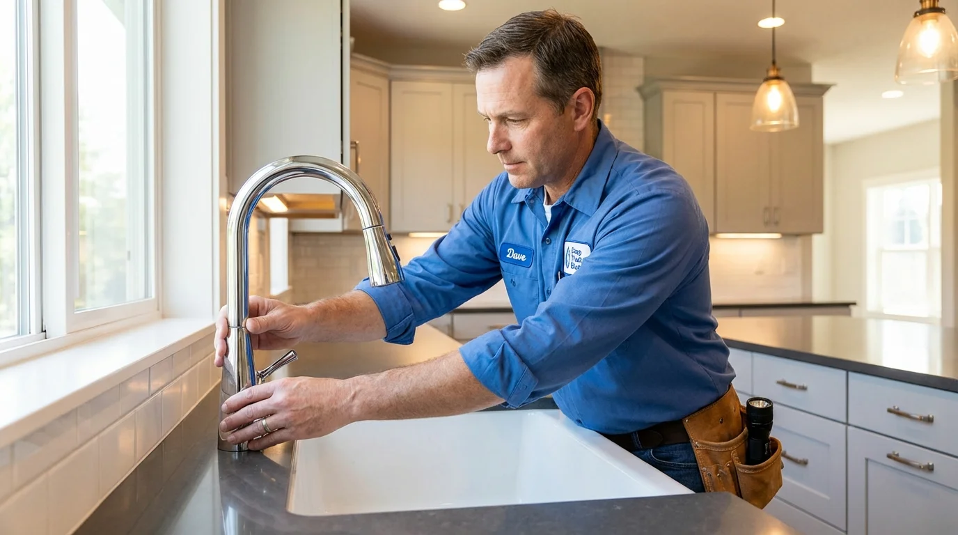 Kitchen faucet installation by Johns Plumbing LLC in Wilbraham